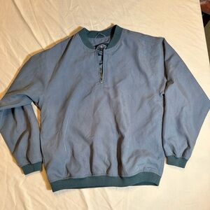 Men's Casual Zip-Up Sweater in Blue and Green